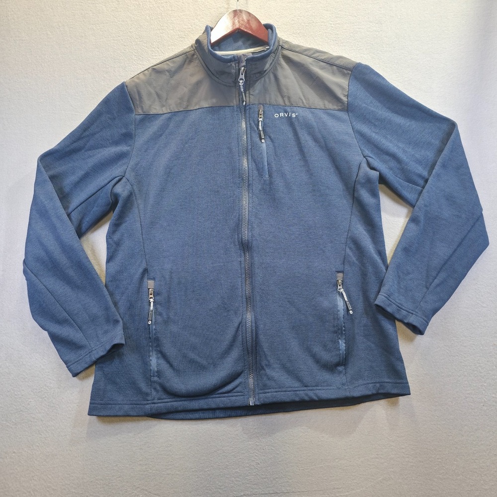 Orvis Men's Blue Full Zip Fleece Lined Jacket Size Medium